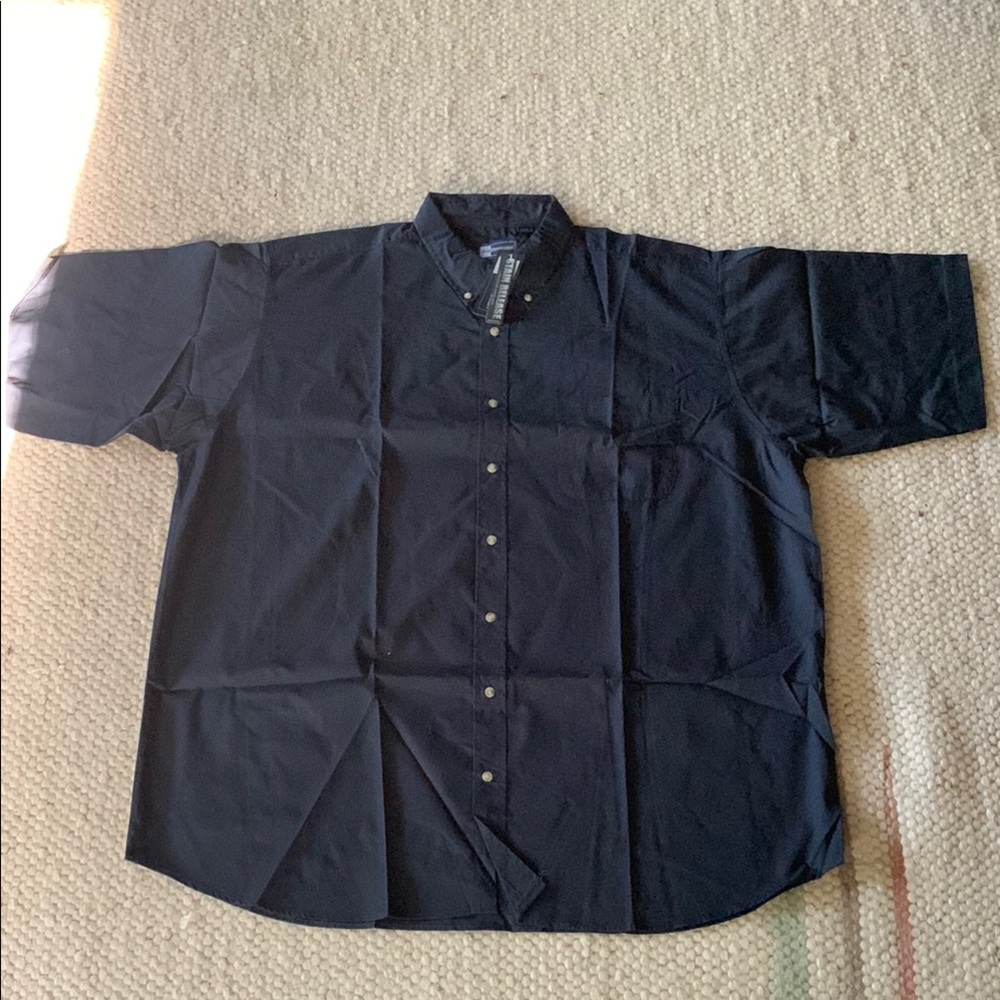 Men's Navy Blue Button Down Work Shirt
